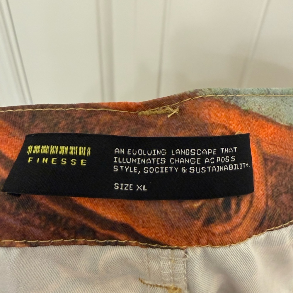 Finesse Artistic Print Women's Straight Leg Pants sz XL - Picture 7 of 11